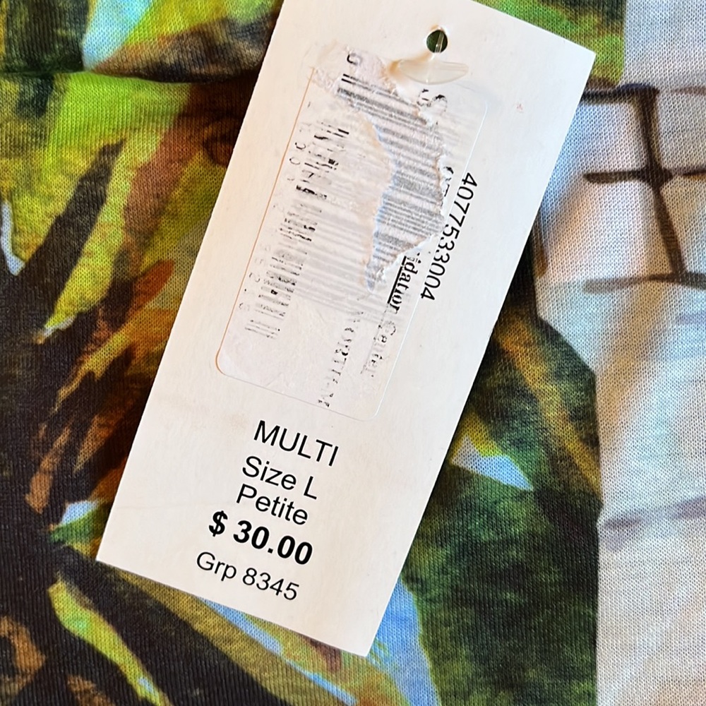 Bon Worth Tropical Palm & Lighthouse Top – Petite Large 🌴 NWT - Picture 9 of 10